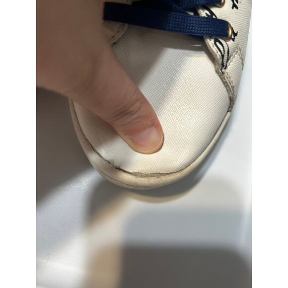 Desigual White Burgundy Aqua Mirror Boho Embellished Leather Sneakers - Picture 6 of 10